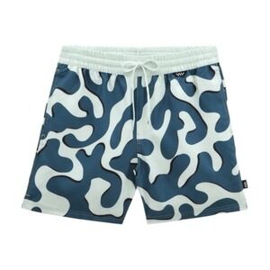 Vans Primary Print Elastic 17" Boardshorts Clearly Aqua Teal Print‎ Pull-On XL